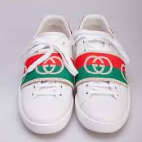 Gucci Ace elastic web interlock G white/red/green size 10 1/2 <<<FLOOR SAMPLE>>> - Picture 3 of 9